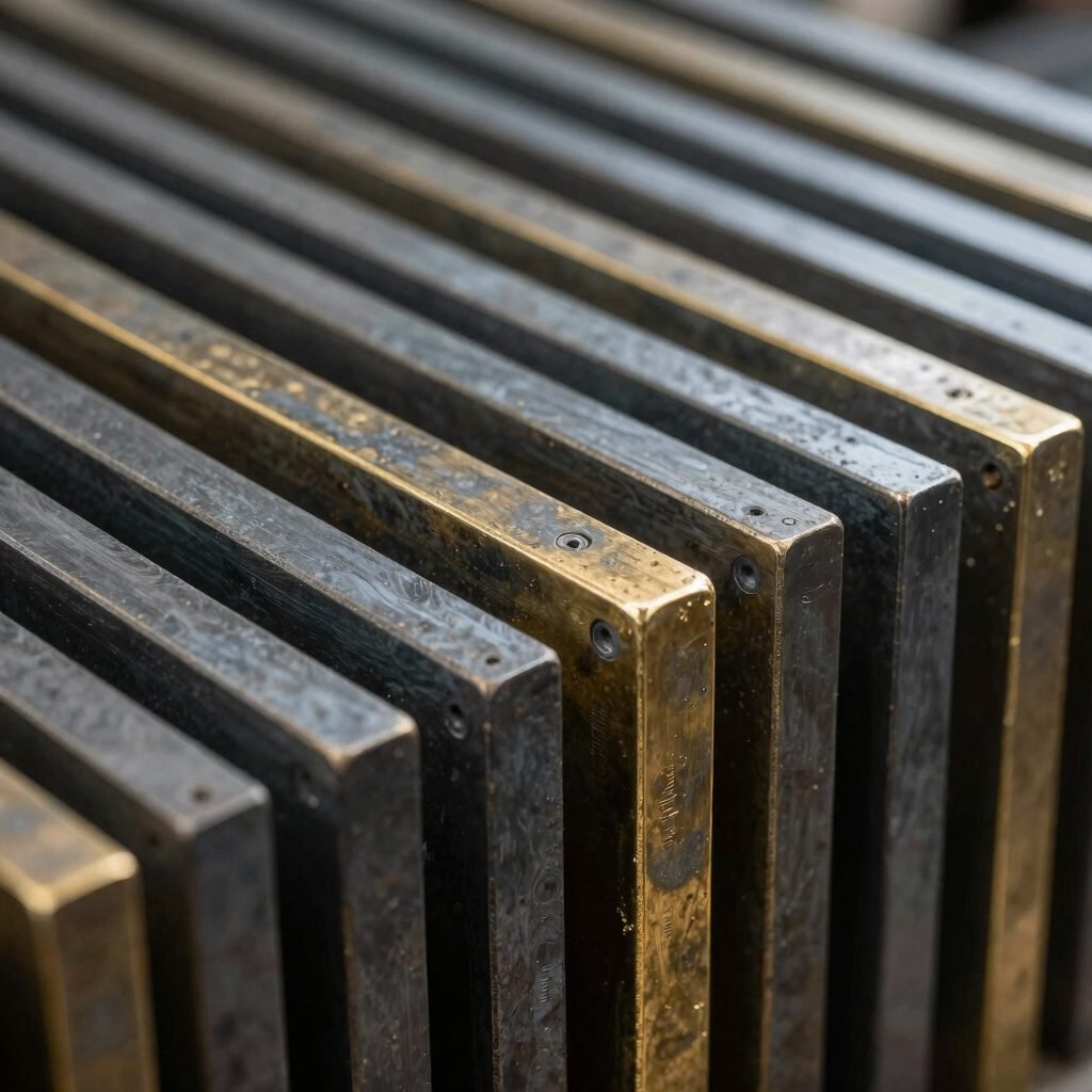 Plaques de différents métaux